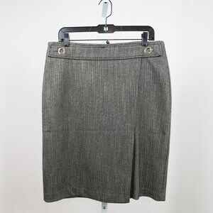 H&M Herringbone Tweed Pencil Skirt Wrap Pleat Size 12 Fall/Winter 2019